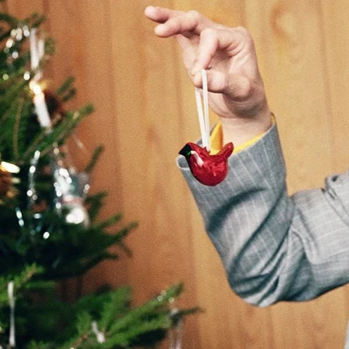 Iittala glerfuglar á jólatréð - 3 rauðir