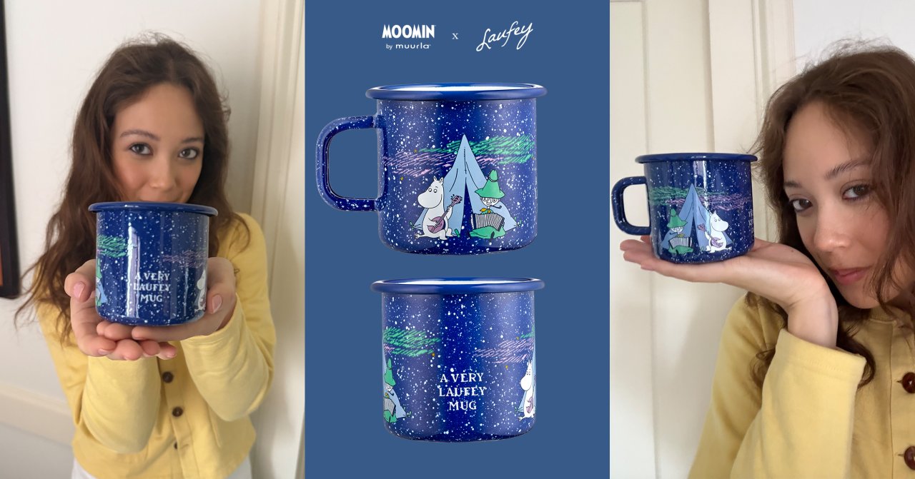 Moomin x Laufey emeleraður bolli