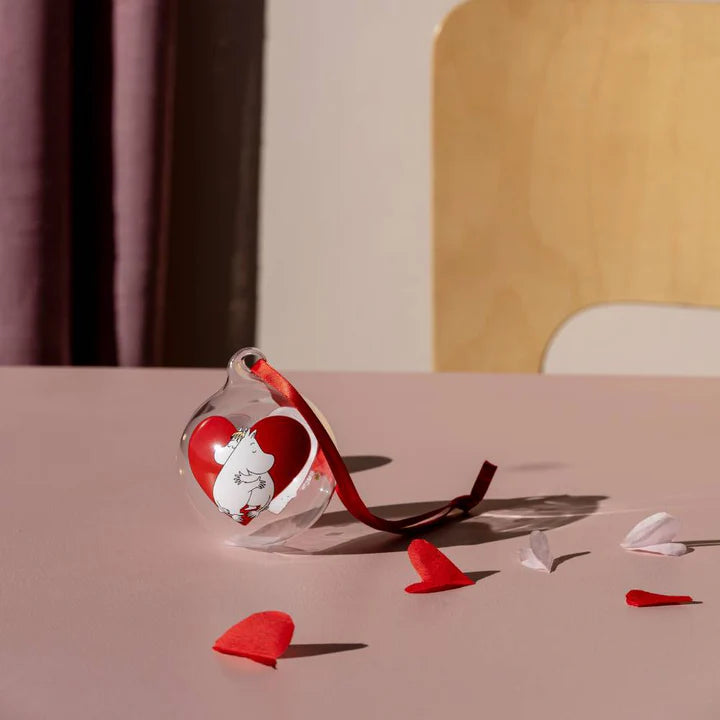 Múmín jólakúla, 7 cm - heart