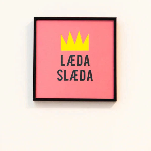 Læda slæda - 15x15 cm