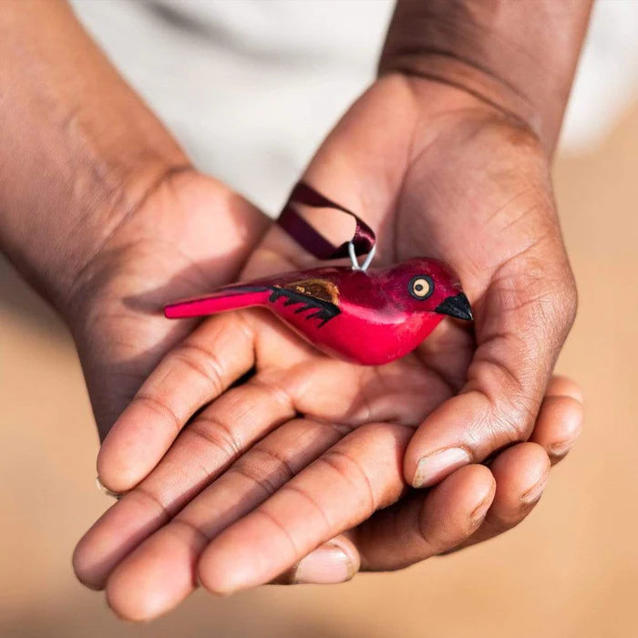 Handgerður fugl frá Mifuko - dökkbleikur (2105)