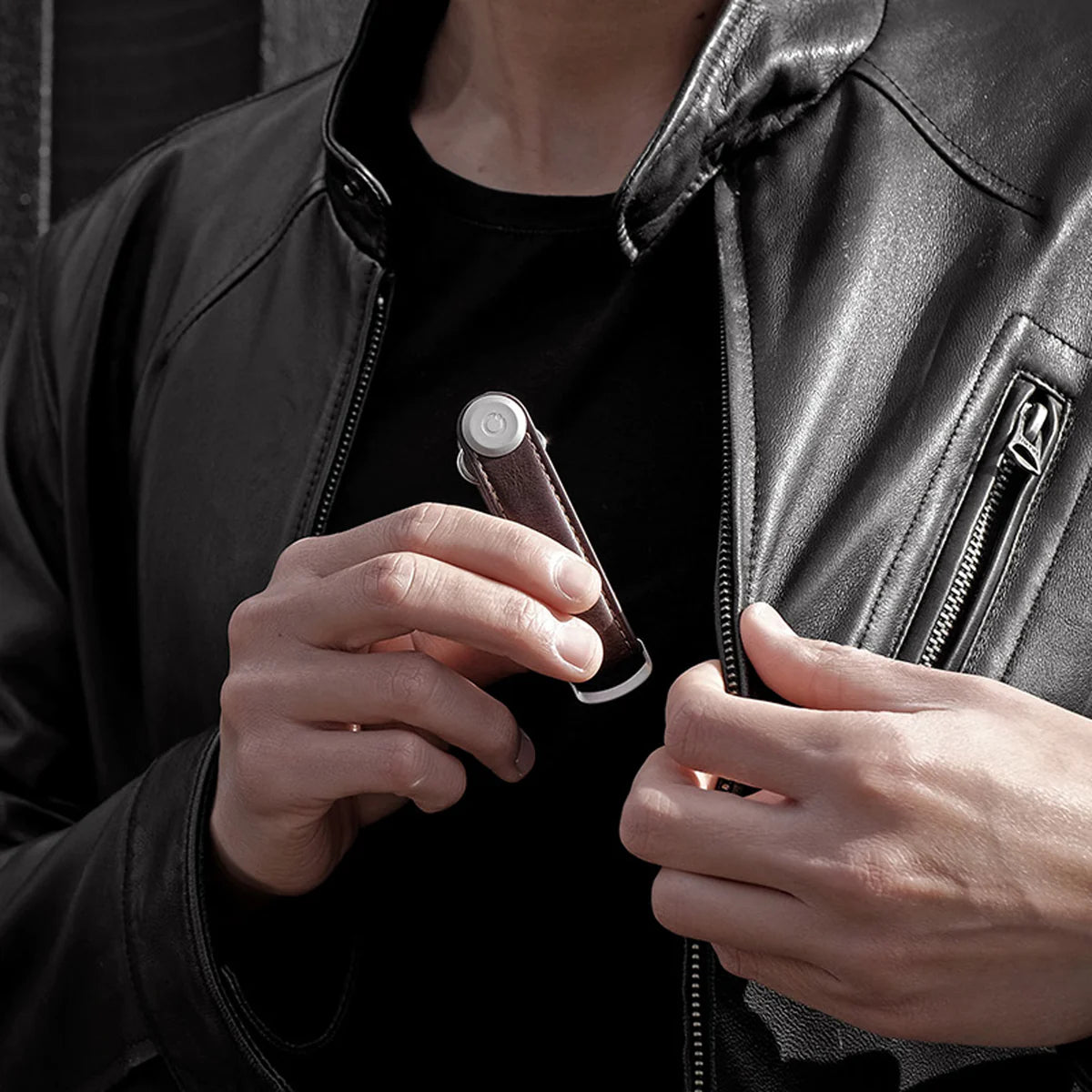 Orbitkey lyklakippa - dökkbrúnt leður