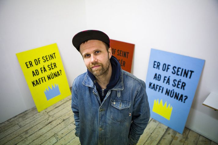 Er of seint að fá sér kaffi núna? - 30x40 cm